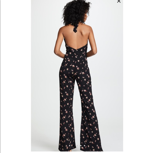 Flynn Skye Elaina dark bloom halter jumpsuit NWT - Picture 4 of 11